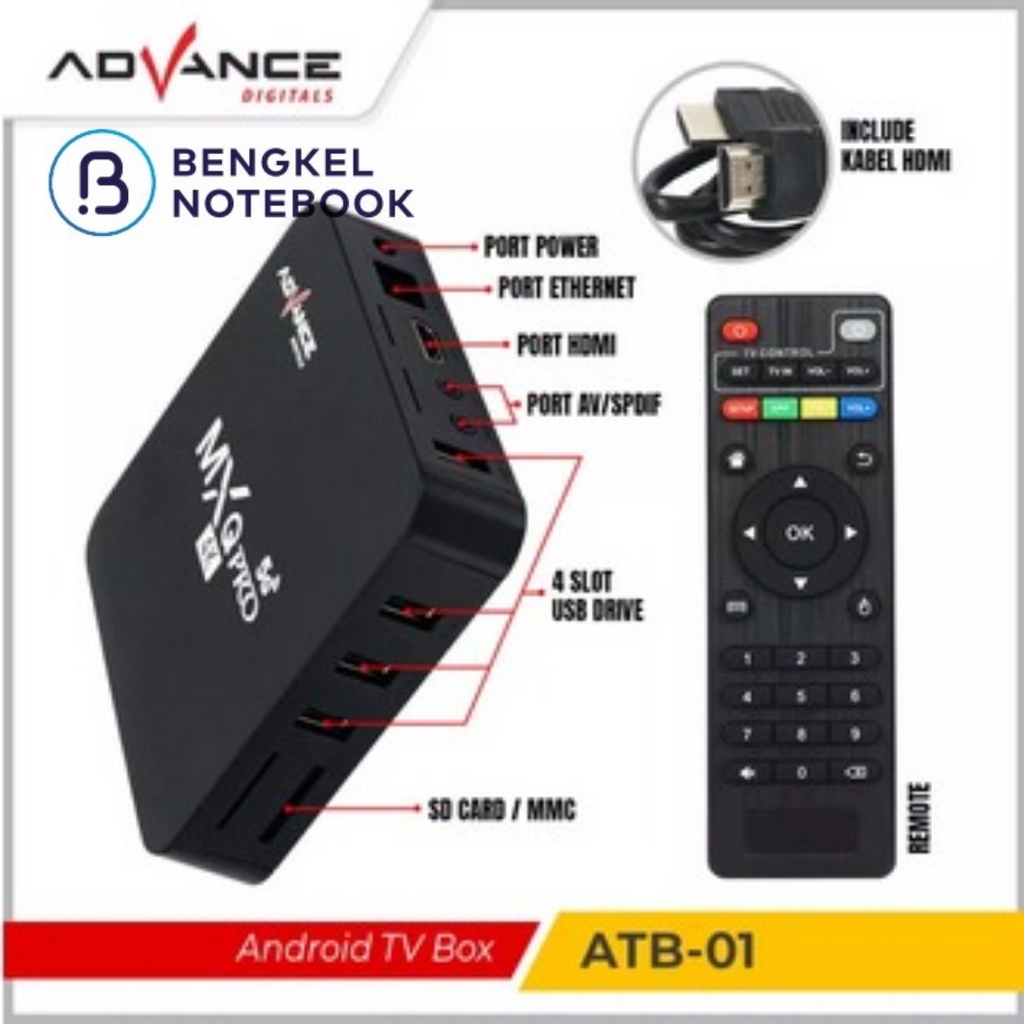 Set Top Box Smart TV UHD Android Advance ATB-01 Support WIFI