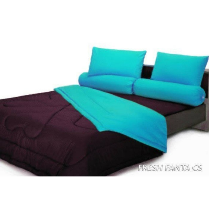 Bedcover Set King Shyra Polos 180x200 cm Katun CVC {Property Off Liliy Grosir Sprei Jakarta}