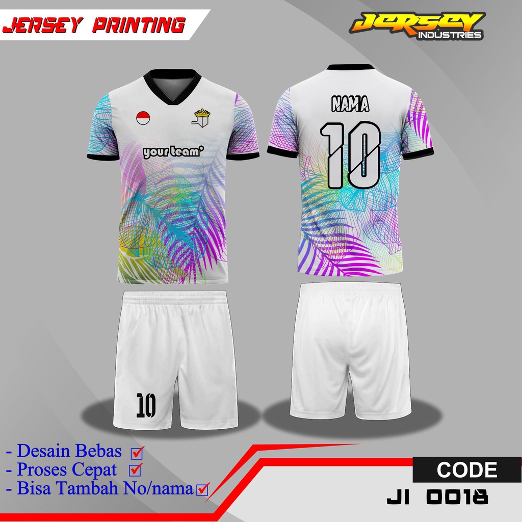 Kaos Jersey Team Sepak Bola, Jersey Futsal Full Printing, Desain Bisa Custom, Bisa Order Satuan, Bis