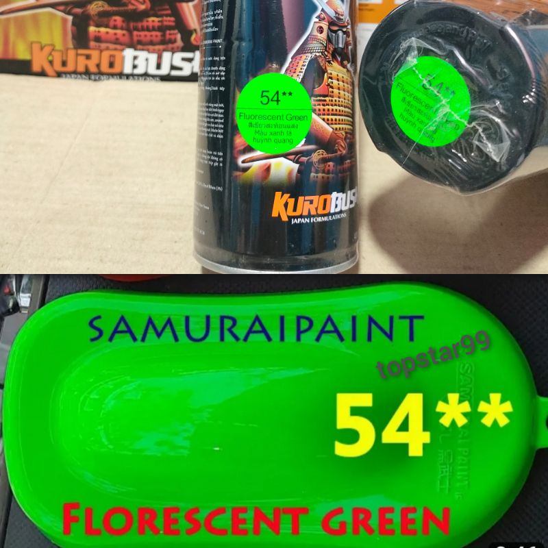 Pilok Pilox Cat Samurai Fluorescent Green Stabilo Hijau 54 400Ml Cat Semprot Samurai Paint Kurobushi Aerosol 400 ml