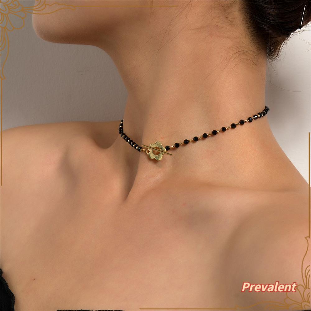 Preva Choker Rantai Klavikula Perhiasan Kerah Hitam