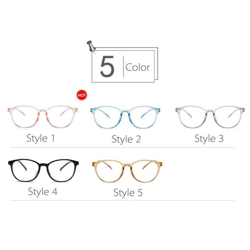 (YUZHU) Kacamata Bingkai Oval Transparan Modis Untuk Wanita Korea Fashion Bingkai Transparan Anti Blue Light Eyeglasses