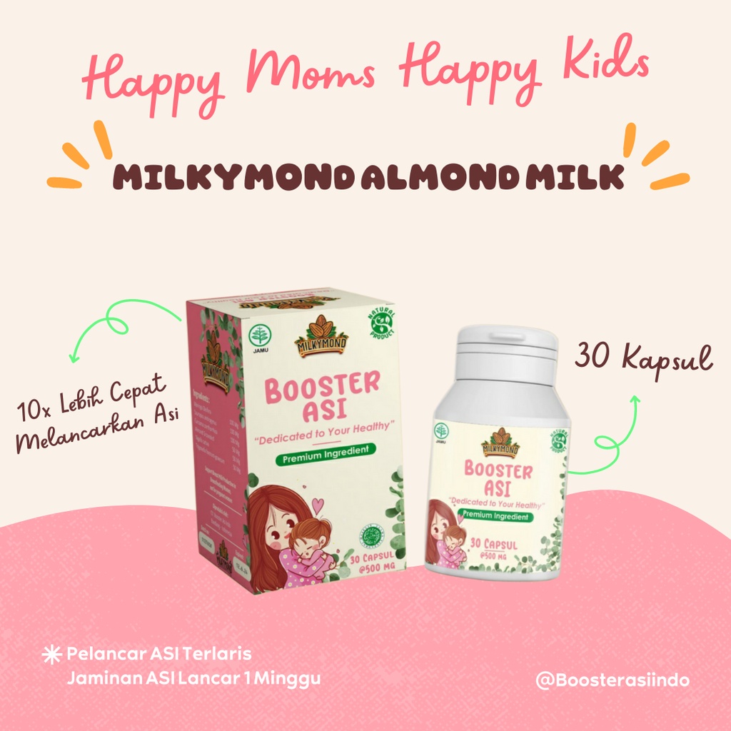 Milkymond Booster Asi ASI BOOSTER 30 KAPSUL PELANCAR ASI NATURAL Inggredients 5 Kombinasi Herbal Alami