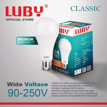 Lampu Bohlam LED LUBY Classic Watt Bohlam Bulb W cahaya putih Cool Daylight CDL 6500K E27 Classic Bola Lampu 24W 18W 15W 12W 9W 7W 5W