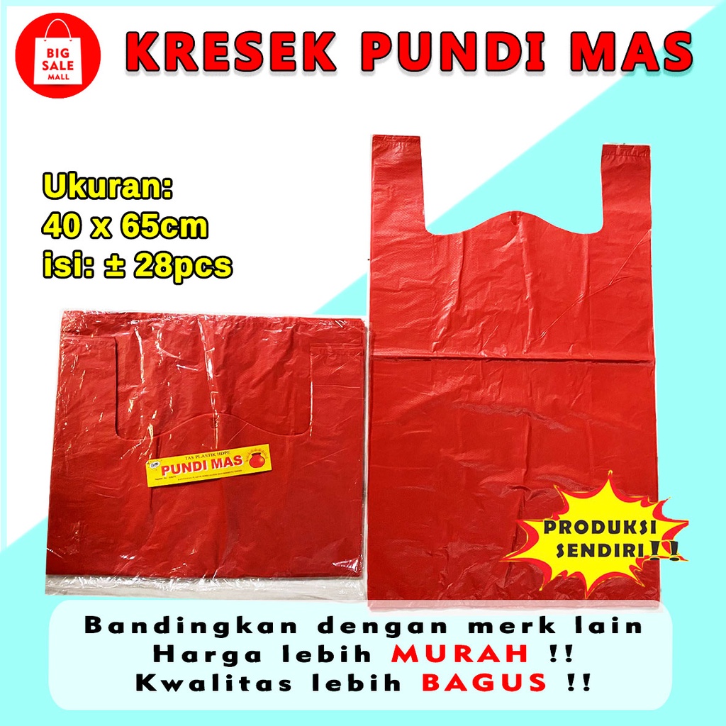 Kantong kresek Jumbo Uk40 Kresek laundry Merah Ekonomis,Plastik Packing T-shirt bag Super Murah..TIPIS!!!!