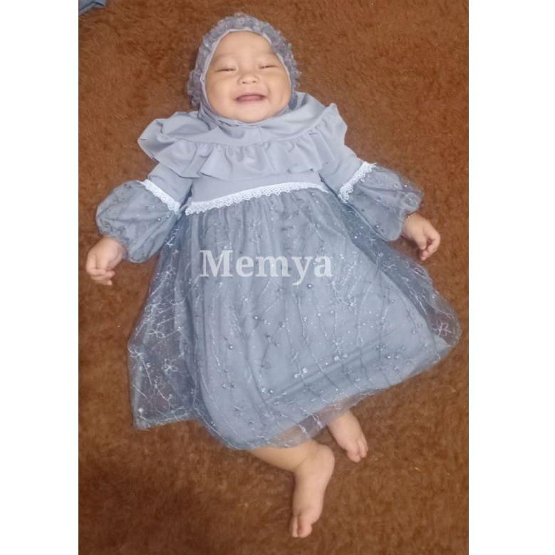 ₫ Gamis aqiqah bayi perempuan brukat  brokat  tulle  tile , baju muslim pesta anak Newborn terbaru ツ