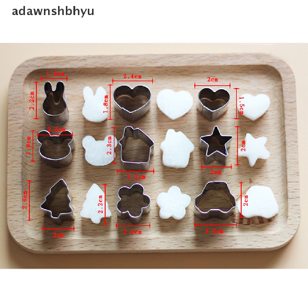 Adawnshbhyu 10pcs Kotak Berbentuk Landak Sayur Buah Mini Pemotong Kue Cookies Cutter Mold ID