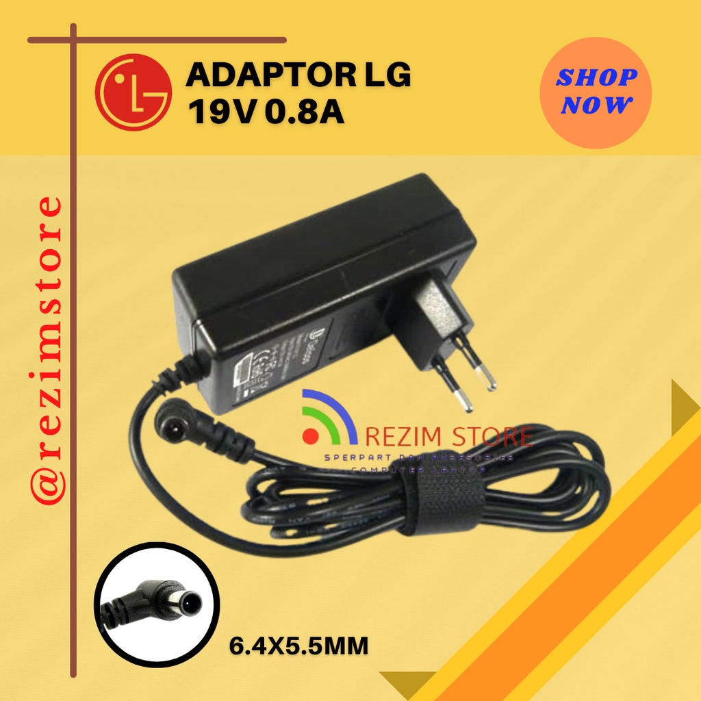 Adaptor LED / LCD Monitor LG 19V - 0.8A - ( Jarum ) Adaptor LG LCD LED Monitor