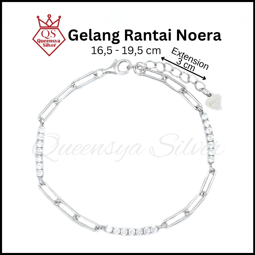Gelang Perak Asli | Gelang Catena Paperlina Paper Klip Lapis Emas Noera Queensya Silver
