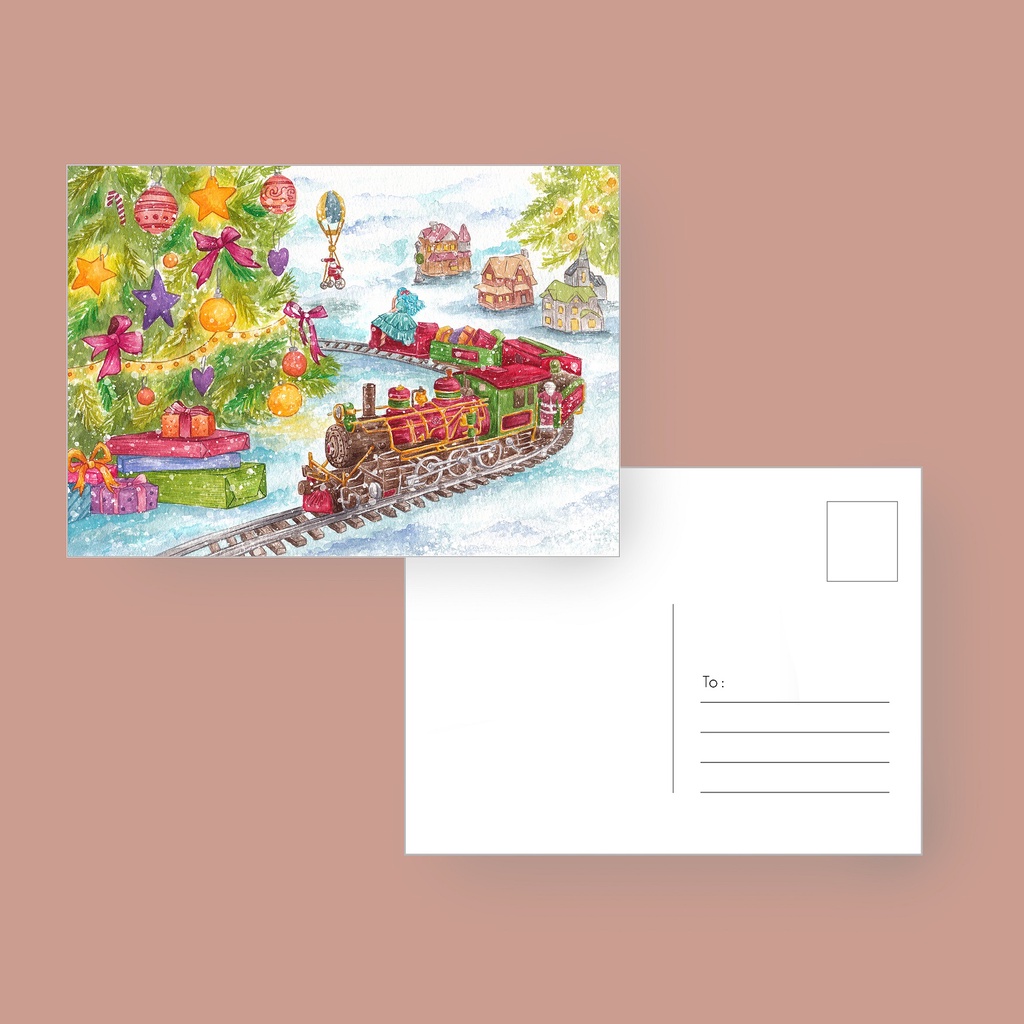 

[Artopia] STAMP AND PAPER Christmas Postcard / Kartu Pos Ucapan Selamat Natal Post Card Greeting Card