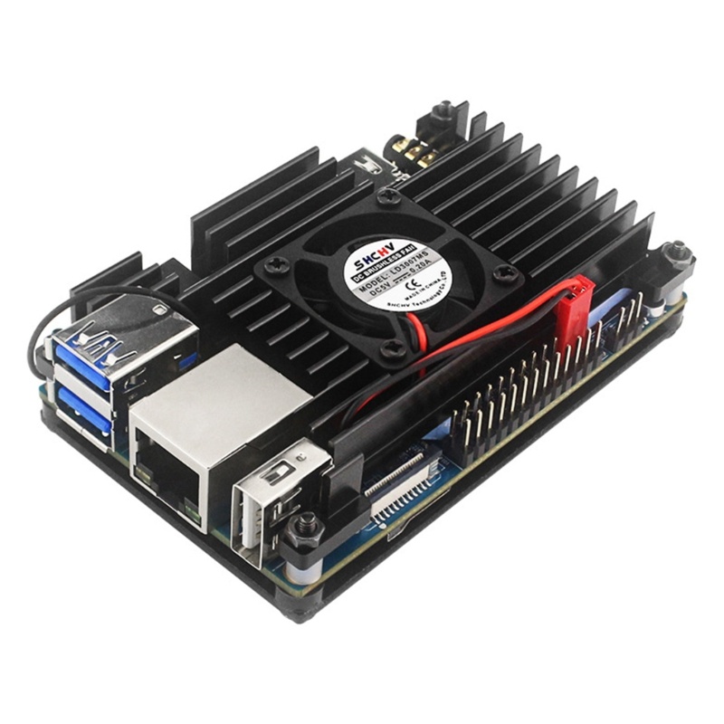 Btsg Enclouse Black Box with Fan Active &amp; Passive Cooling Shell Untuk OrangePi 4lts