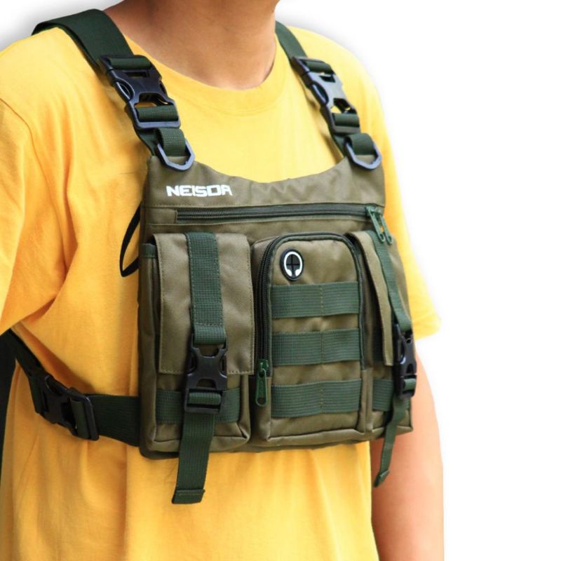 TAS DADA PRIA TACTICAL CHESTBAG CHESTRIGBAG PREMIUM NEISDA 3 POCKET GREEN-BLACK