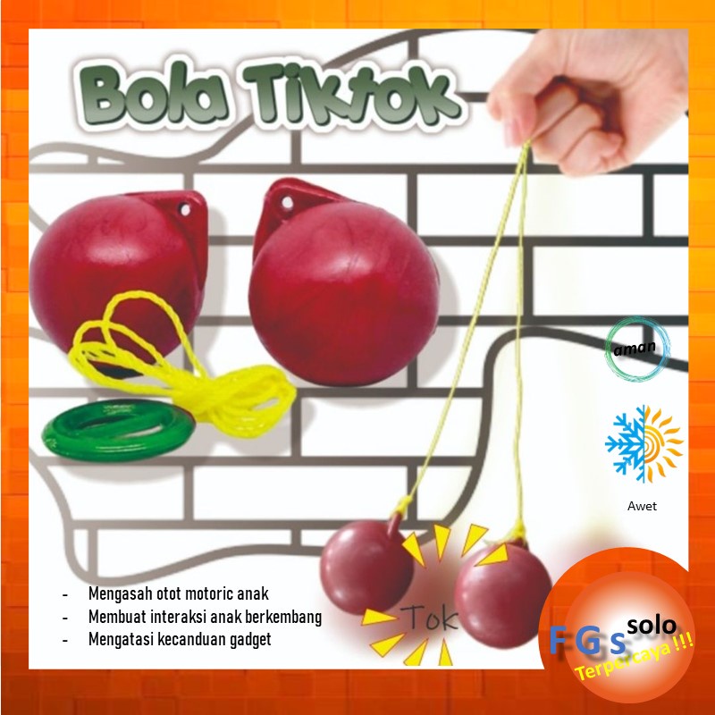 Mainan viral bola tek-tek/latok-latok/tik tok mainan anak