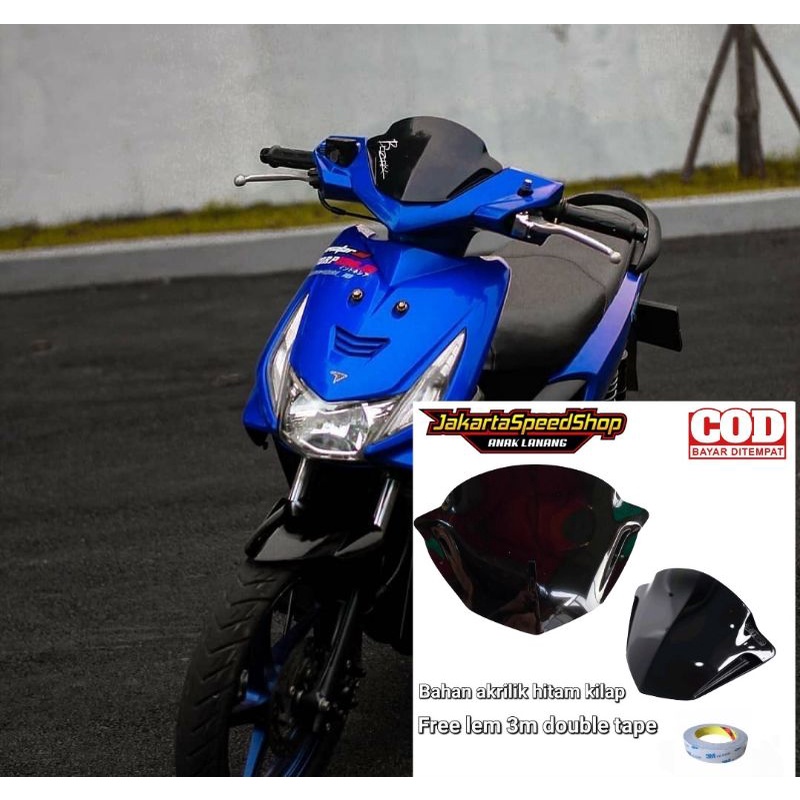 Visor honda beat karbu beat lama bahan akrilik hitam kilap free lem 3m