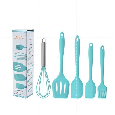 ALAT MASAK SPATULA SET 5 PCS SILIKON SUTIL KITCHEN UTENSIL TAHAN PANAS FREE PACKING BUBBLE FBL