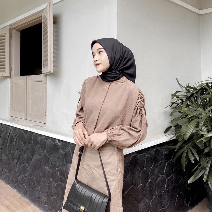 BEFAST - ZRX OOTD GION / GAVI LENGAN SERUT / Atasan Wanita Lengan Panjang Serut / Blouse Keluaran Terbaru / Pakaian Casual wanita Kerja / Blouse Polos Formal / Fashion Kekinian Remaja ABG