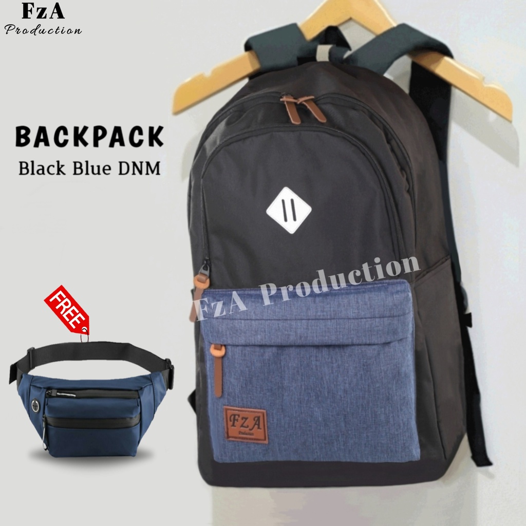 Tas Ransel  Punggung Distro Casual Pria Wanita / Tas Ransel Laptop Original FzA FREE Tas Waistbag Trendy BUY 1 GET 1