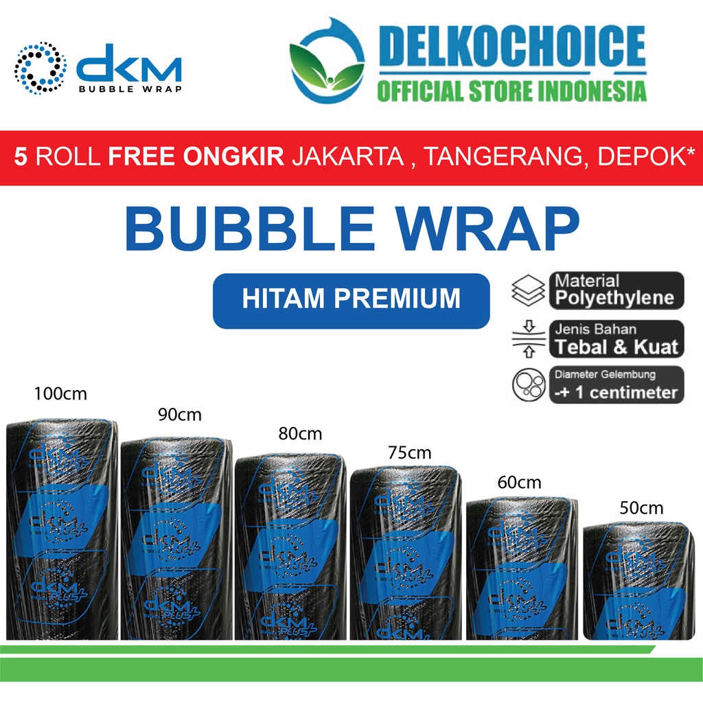 

Plastik Bubble Wrap Packing Hitam Premium 50M TEBAL DKM+ Bubblewrap ROLL