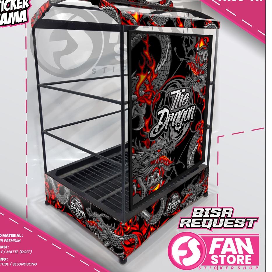 Promo Stiker Decal SANGKAR KOTAK Sangkar EBOD JAYA Sangkar Kenari - Aksesoris Sticker Sangkar Burung