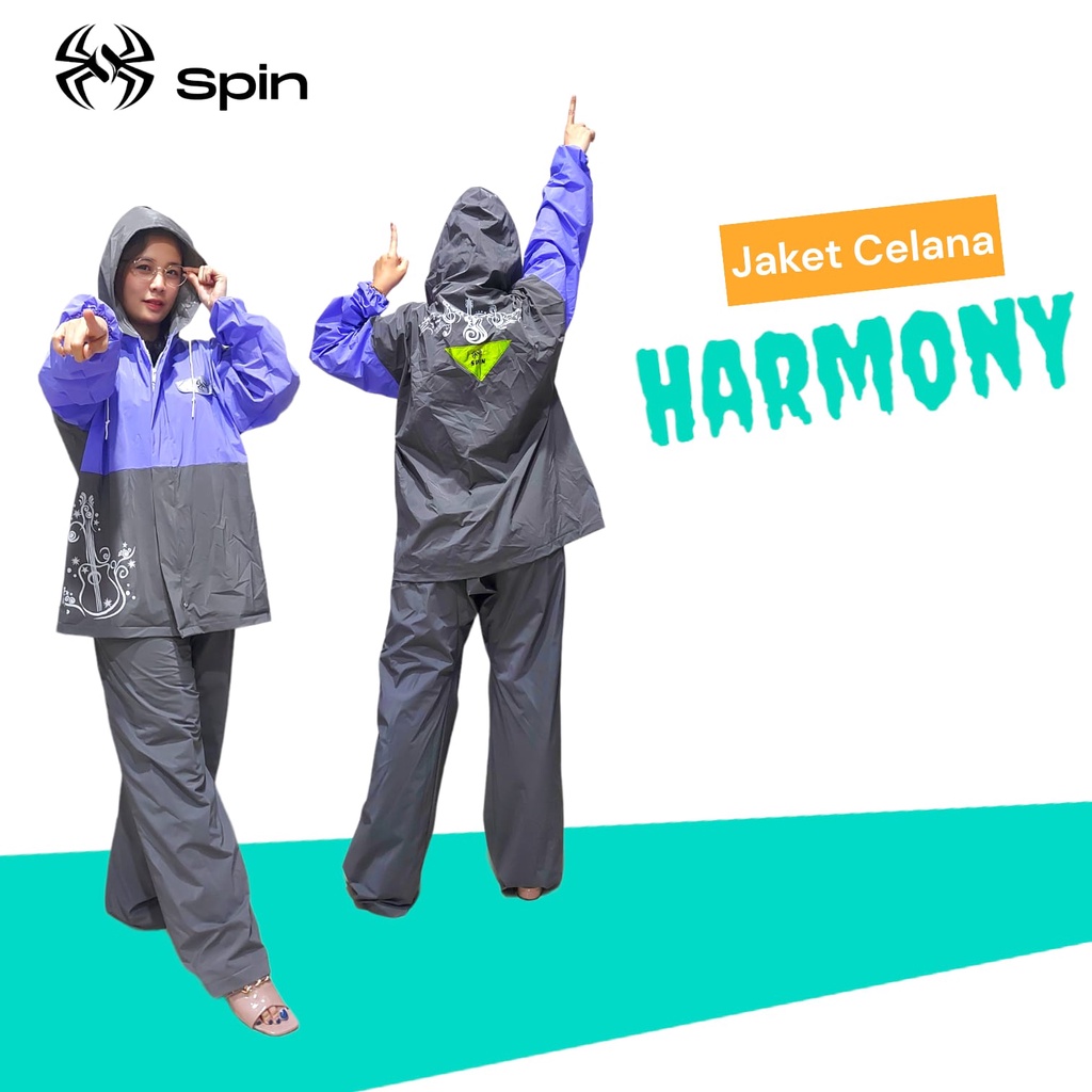 FELWINSHOP Jas Hujan Setelan Dewasa Kombinasi Tribal Spin Harmony