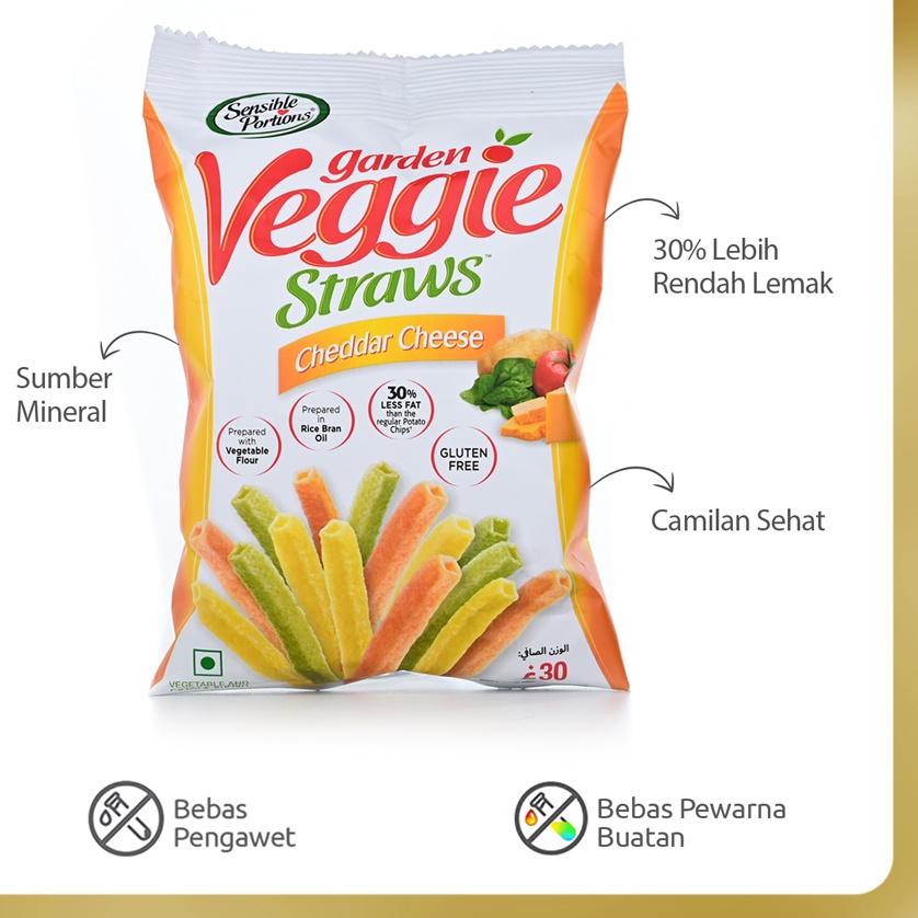 

FRESHH Sensible Portions - Garden Veggie Straws Cheddar Cheese 30 g (Snack Sehat)``