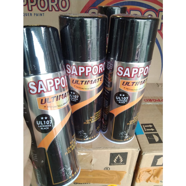 cat spray pilok pilox cat semprot sapporo ultimate saporo UL107 lavender black hitam lavender unggu hitam ul 107 400ml