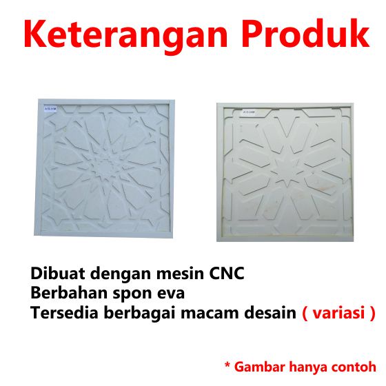 [HAEBOT] Cetakan Panel Dinding Spon Eva Motif 3D Ukuran 50x50 Model 2 50cm Spons Wallpanel Kotak Gypsum Semen Pola Geometris CNC