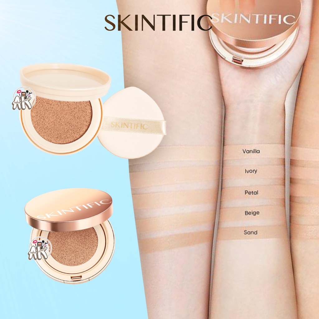 SKINTIFIC COVER ALL PERFECT AIR CUSHION HIGH COVERAGE PORELESS &amp; FLAWLESS FOUNDATION SPF35 PA++
