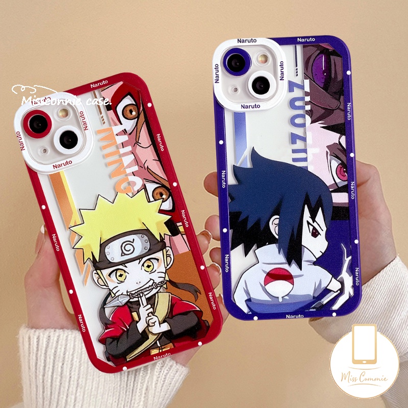 Kartun Animel NARUTO Case Kompatibel Untuk iPhone 7Plus 8Plus 11 14 13 12 Pro Max XR X XS Max 6 6s 8 7 Plus SE 2020 Sasuke Lucu Dan Shikamaru Shockproof Angel Eyes Soft TPU Cover