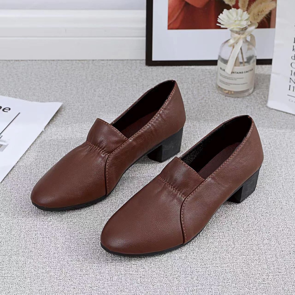 Permata Sepatu Heel Kerja Wanita QP3318 Sepatu Pentopel Import  Premium Quality