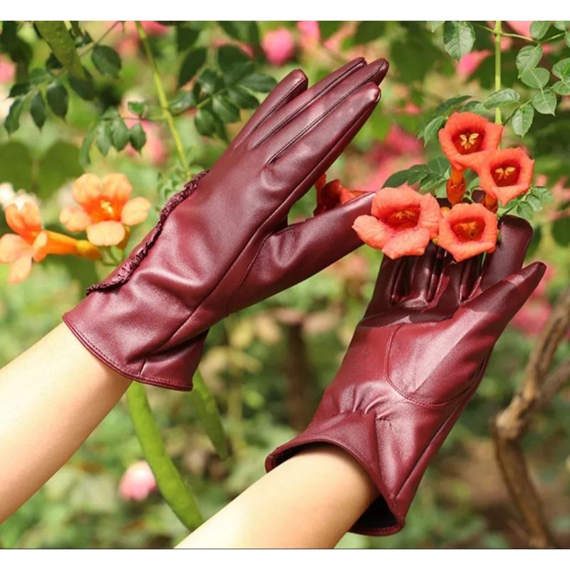 Sarung Tangan Kulit Wanita / Autumn &amp; Winter Gloves Import Sarung Tangan Layar Sentuh