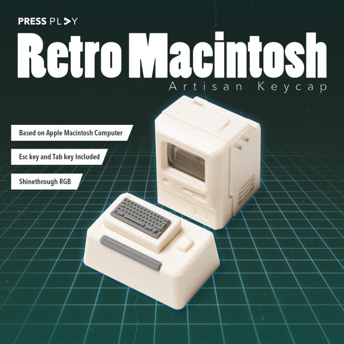 Keyboard Retro Macintosh Mac Artisan Keycap Magnetic Keyboard