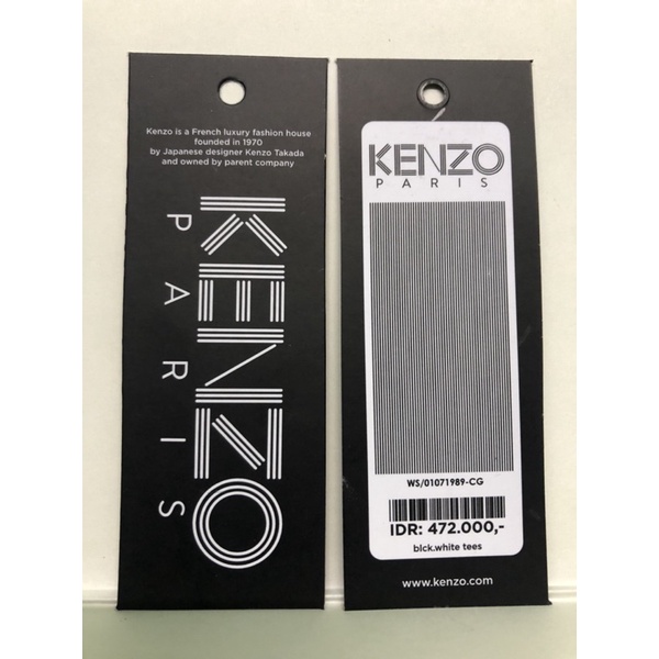 

KENZO PARIS PRICE TAG BARCODE SUPER PREMIUM CO 1X DI KIRIM 600PCS