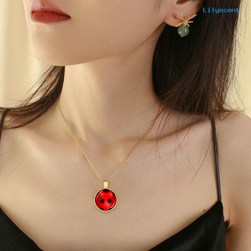 [LS] Kalung Rantai Lucu Kartun Hias Pesona All-match Adjustable Cosplay Perhiasan Kaca Cermin Pria Wanita Motif Hewan Liontin Kalung Rantai