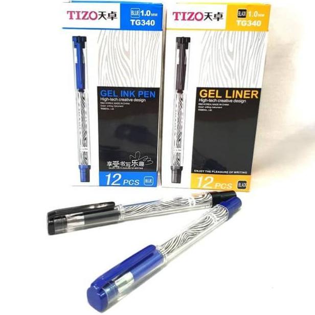 

[ISI 12]BOLPEN/BOLPOINT/BALLPEN/PULPEN/GEL PEN TIZO TG340 1.0MM (BIRU/HITAM) TERLARISS...,,,,,