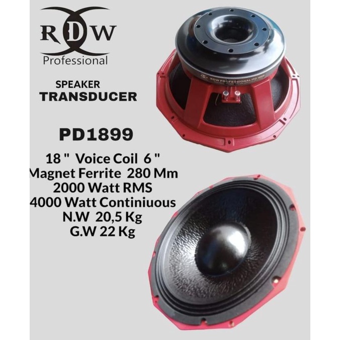 Speaker 18 Inch Rdw 1899 Original