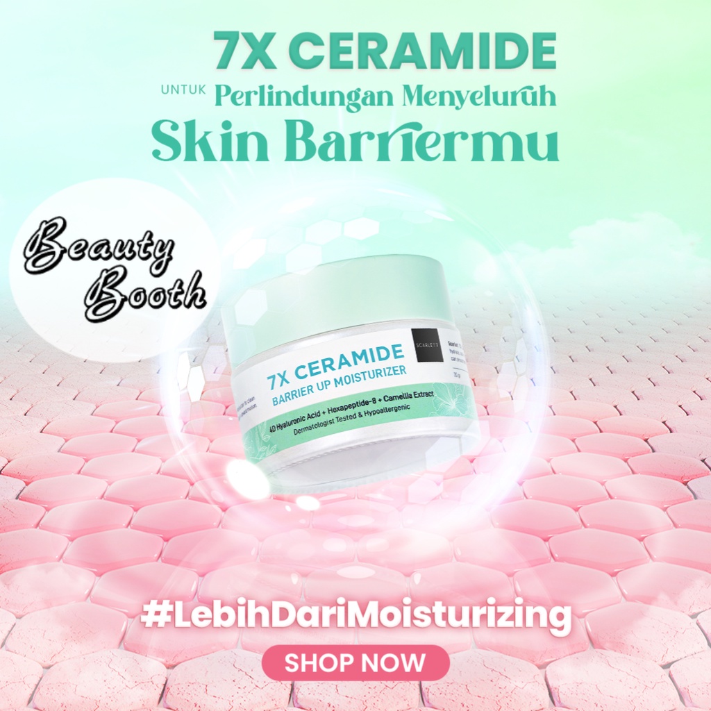 SCARLETT WHITENING 7x Ceramide Barrier Up Moisturizer | Scarlet Day Night Cream Moisturizer | Pelembab Wajah