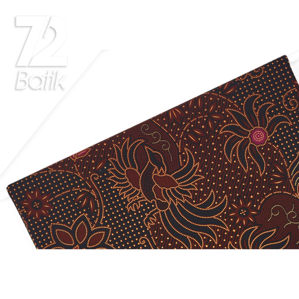 KAIN BATIK KATUN Premium Motif Burung Jagad Warna Ungu Coklat 723014 Cap 72IL Jarik Jarit Samping Kebat Panjang Batik Katun Modern Premium Bahan Seragam Batik Pernikahan Kantor Keluarga Murah Kamen Jadi Batik Bali Lembaran