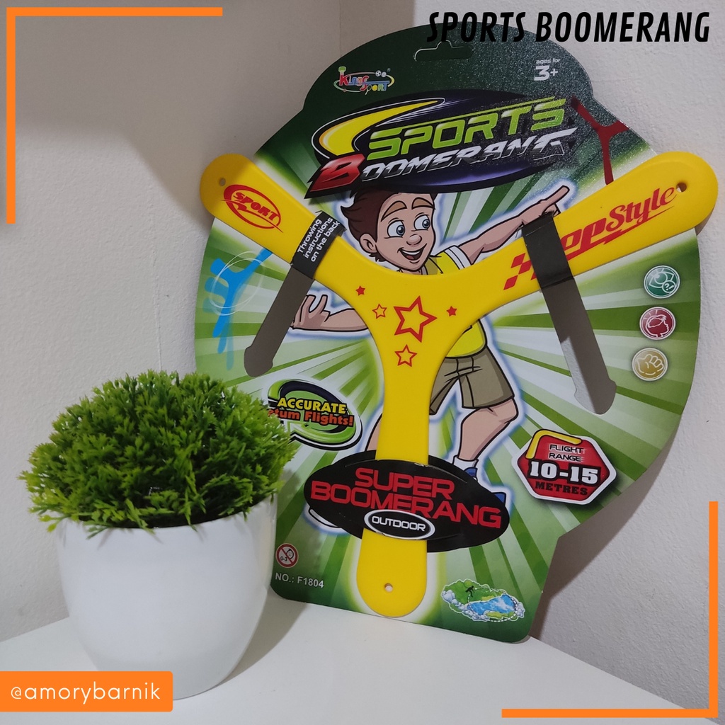 Mainan Anak Lempar Balik Lagi Bumerang / Boomerang Outdoor ( KUNING )