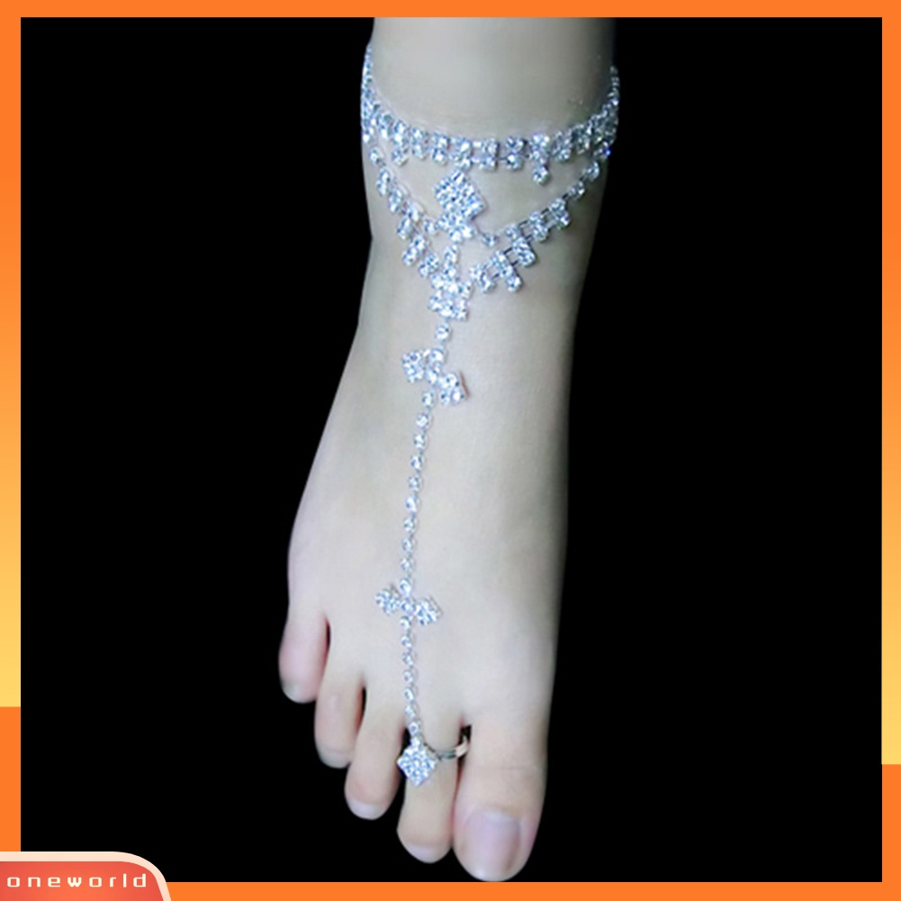 [WONE] Fashion Wanita Barefoot Sandal Pantai Kaki Perhiasan Pernikahan Ankle Chain Anklet