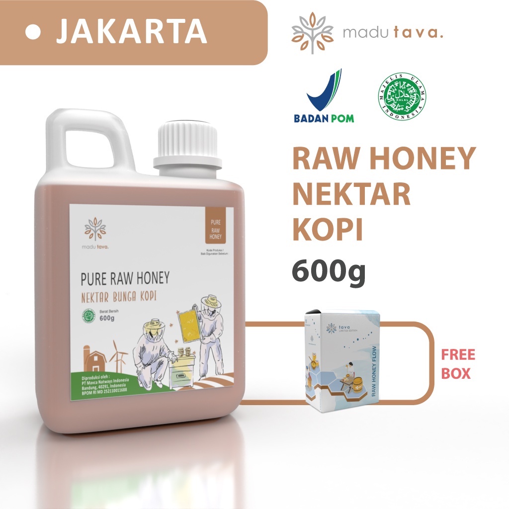 

Madu Murni Asli Tava Nektar Kopi 600gr Grade A 100% Alami Pure Natural Raw Honey