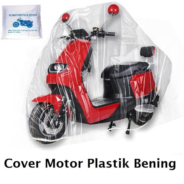 Cover Sarung Pelindung Sepeda Motor Matic Plastik PE Bening Transparan
