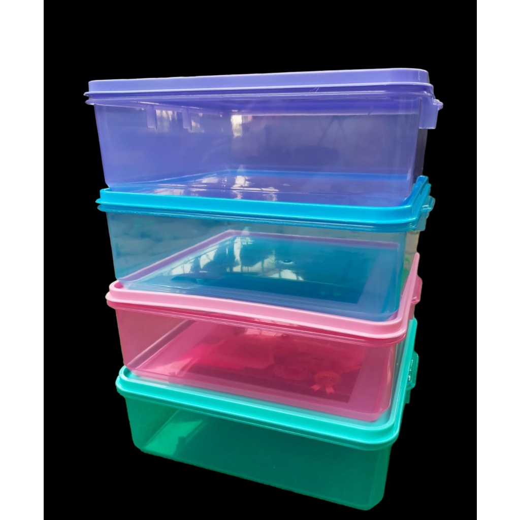 Tempat kue lapis alaska / kotak serbaguna viola warna warni