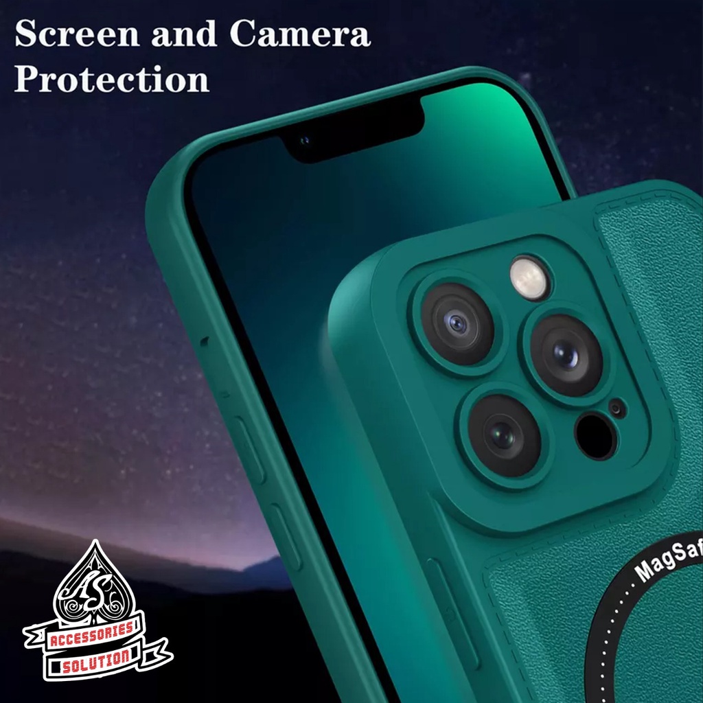 CASE MAGSAFE LEATHER WIRELESS CHARGING CASING HP FOR IPHONE 7 8 PLUS X XR XS MAX HARDCASE