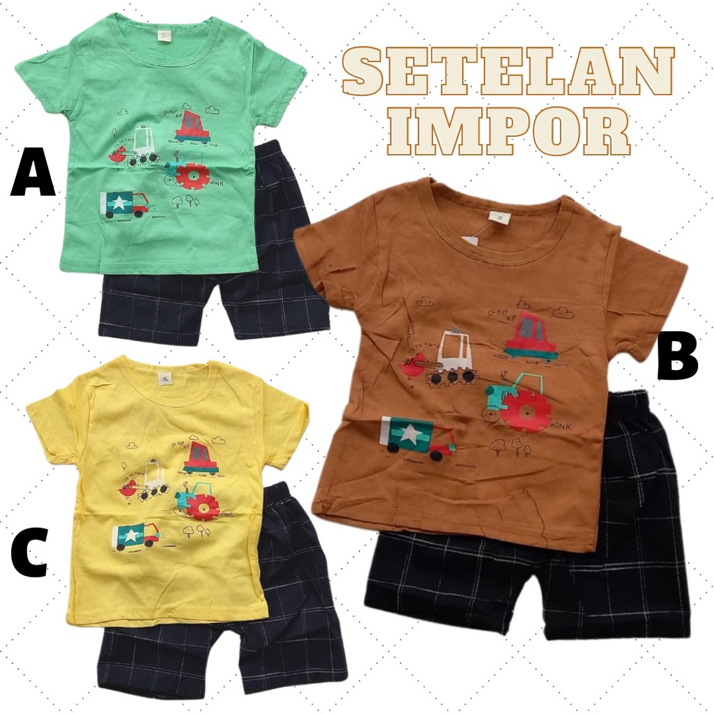 PUNCAK 5.5 P530 Setelan Celana Katun Baby Laki Laki 1,2,3Tahun Set Fashion / Main / Kondangan Baby B