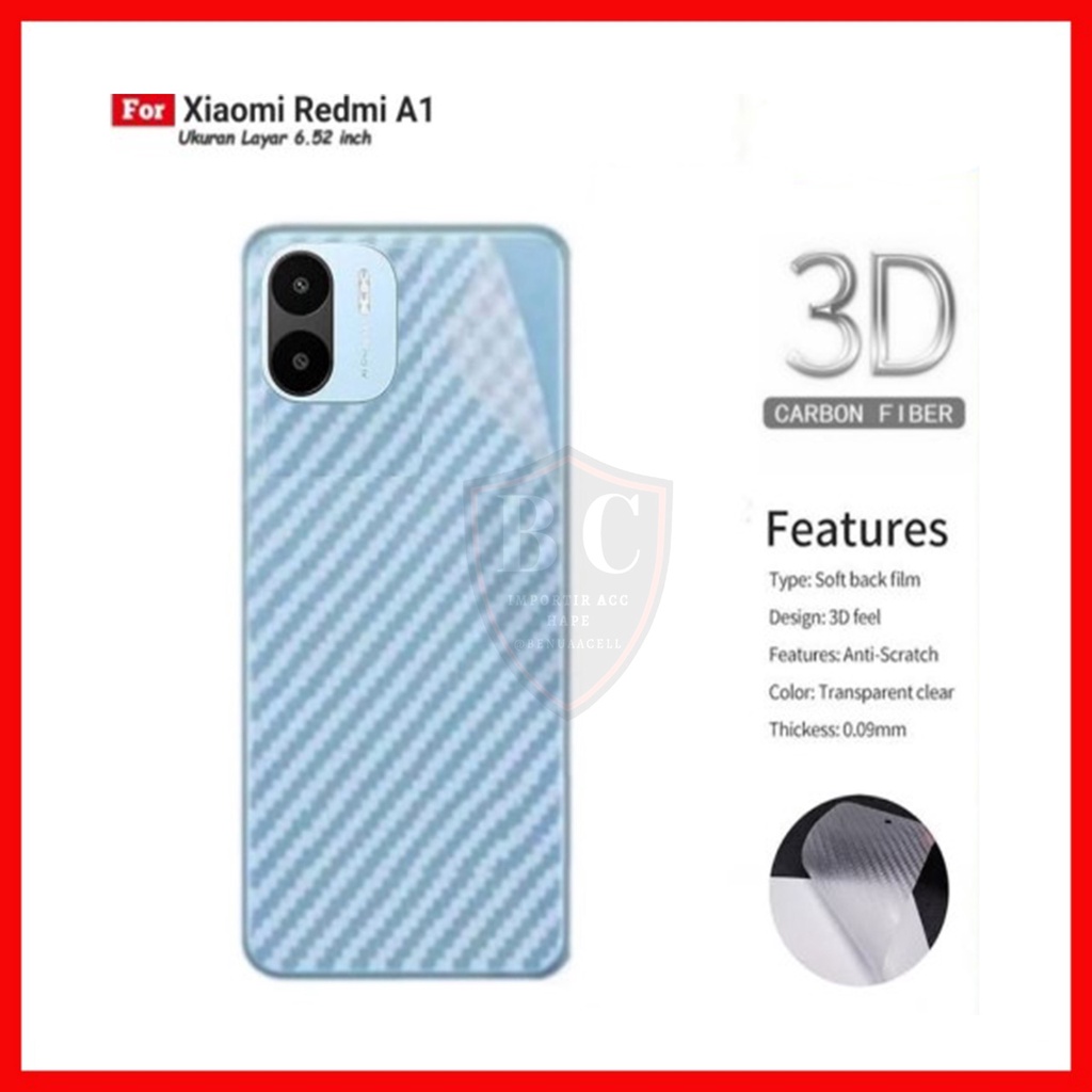 SKIN CARBON REDMI A1 - ANTI GORES BELAKANG XIAOMI REDMI A1