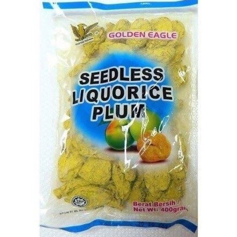 

Golden Eagle Liquorice Plum manisan buah plum cemilan import malaysia imlek 400gr kan chau li tanpa biji seedless