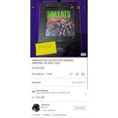 [BUNDLE FULLSET UNSEALED] BTS 2021 2022 SEASON'S GREETING