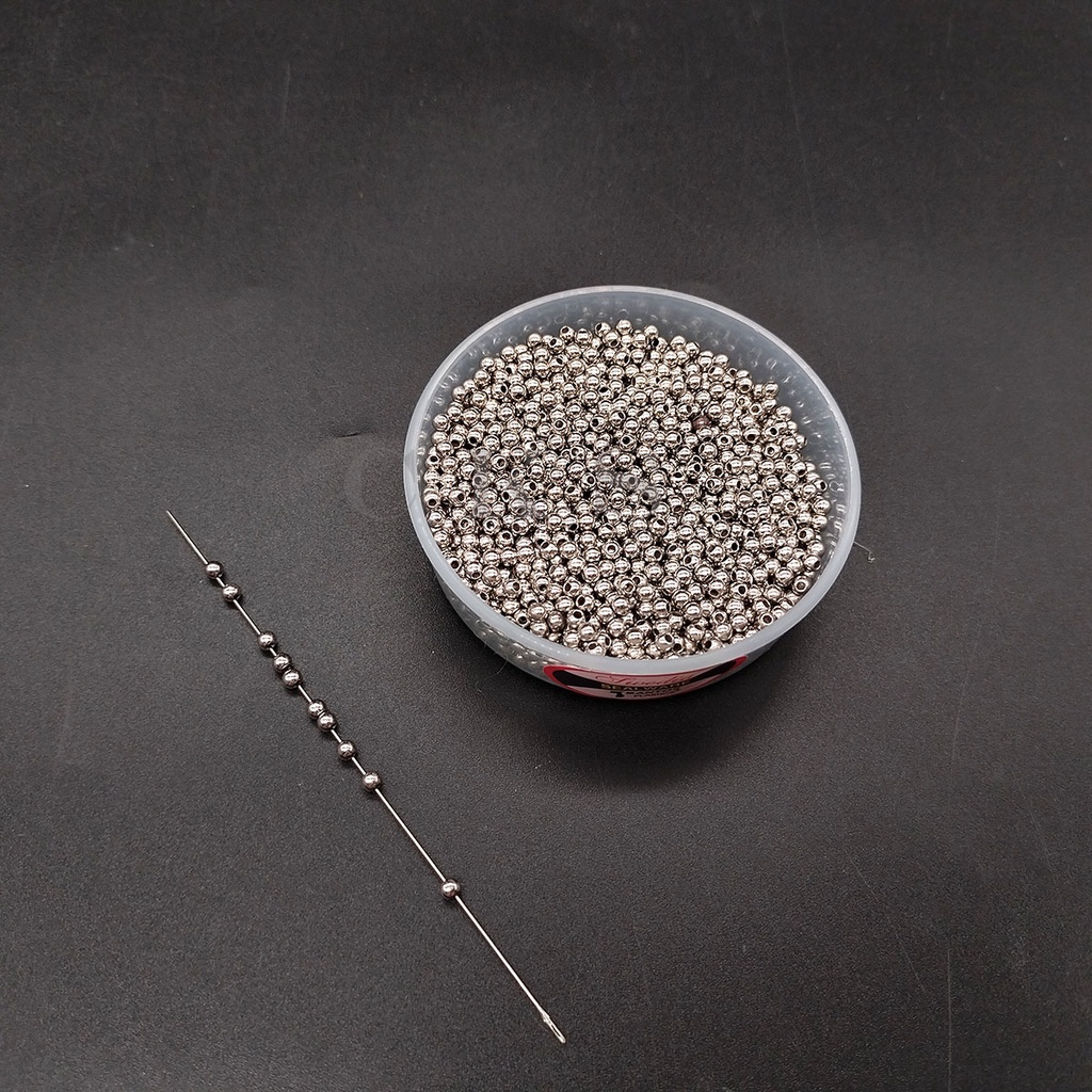 Mote lubang Mutiara / Mote Mutiara / Manik bulat warna 4mm (50 gram)