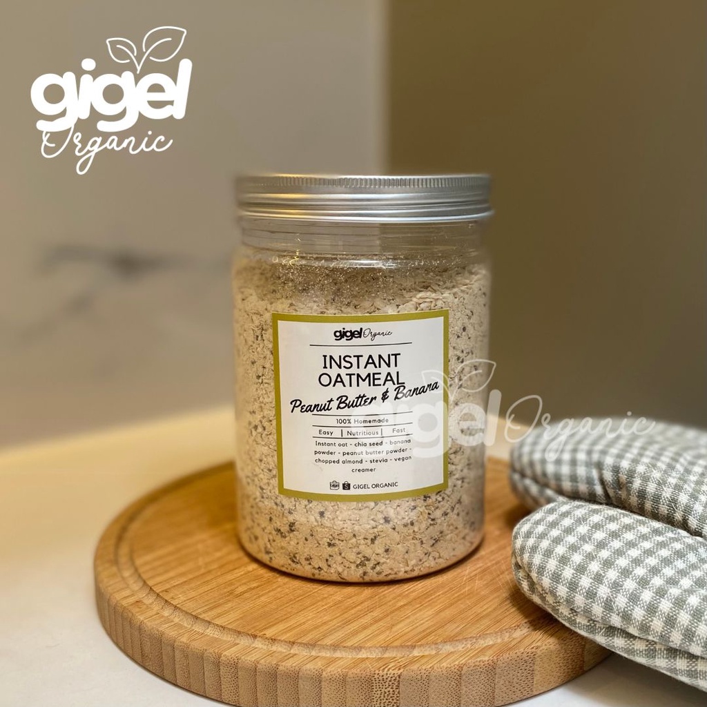 

Mamioats Instant Oats Banana Peanut Butter, 200g, Oatmeal GigelOrganic